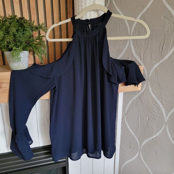 Loft Navy Blue Blouse - Picture 1 of 7